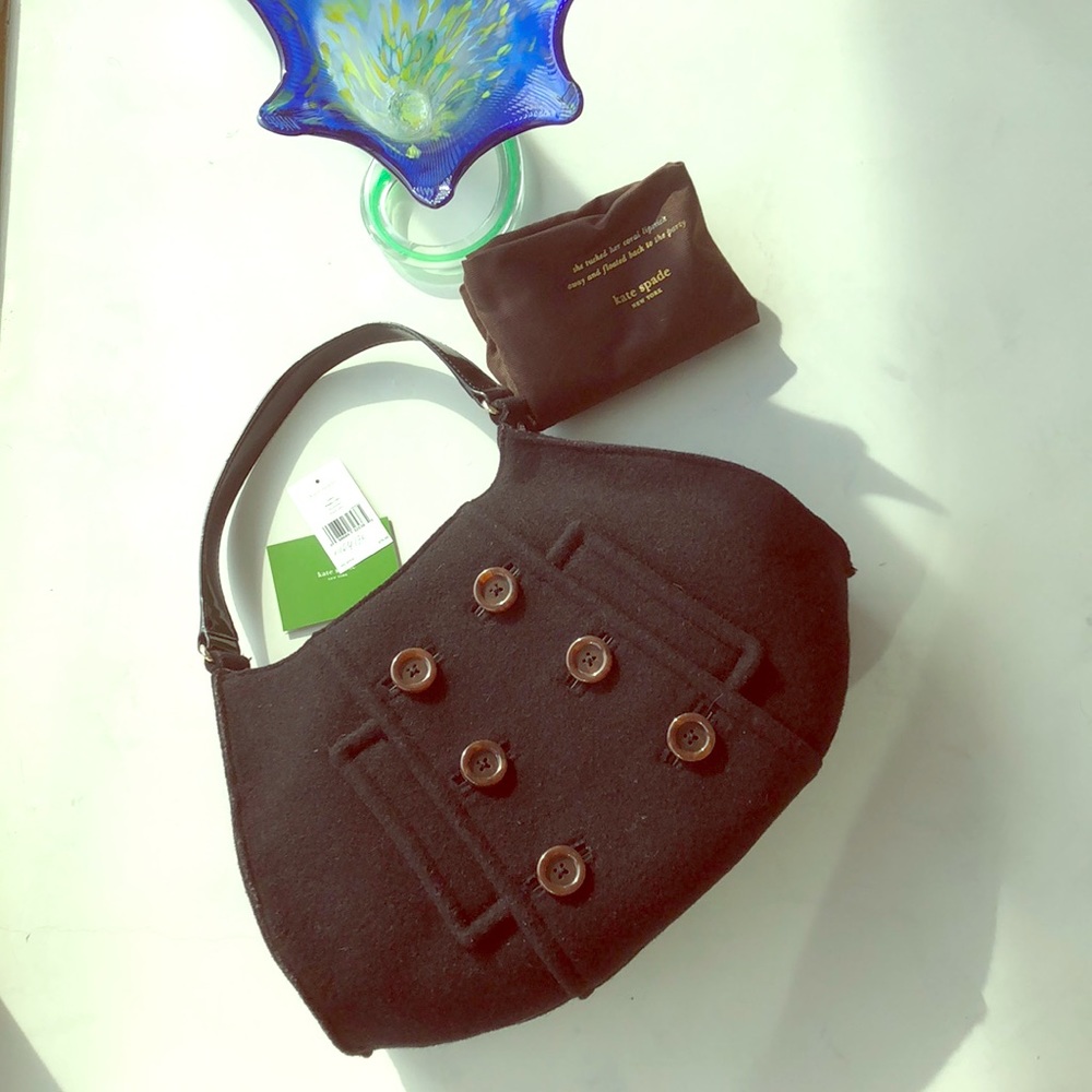 Kate spade black wool bag
